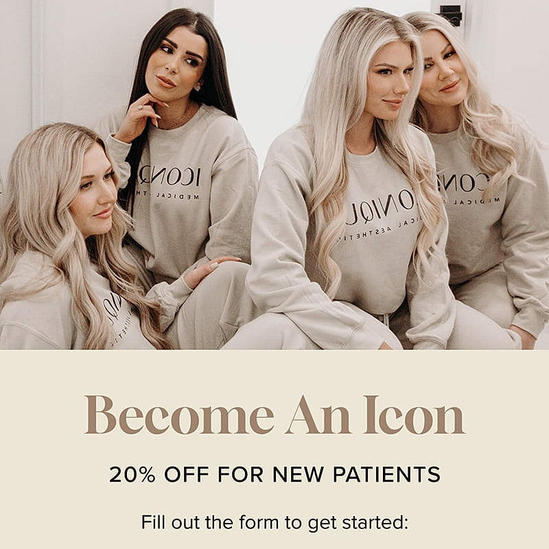 Women promoting medical aesthetics services and discounts.